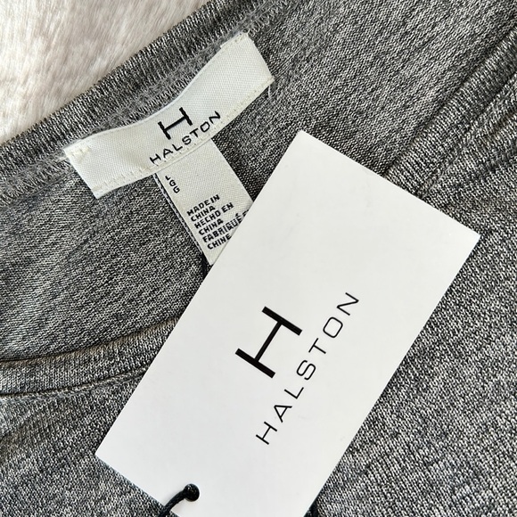 H Halston | Gray Tunic Knit Shoulder Pad Top - Picture 11 of 11